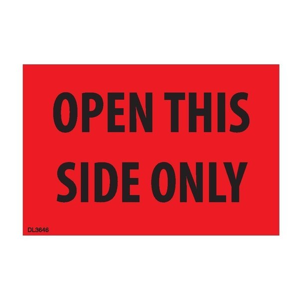 Label, DL3646, OPEN THIS SIDE ONLY, 2